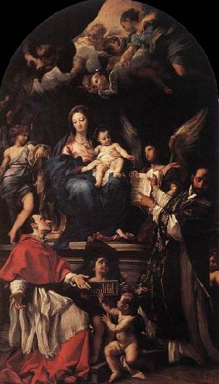 Carlo Maratti Madonna and Child Enthroned with Angels and Saints China oil painting art